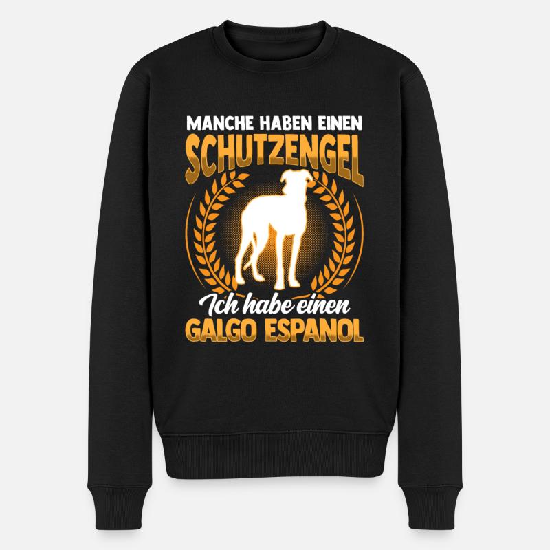 Galgo Espanol ist mein Schutzengel Galgo Espanol - Männer Premium Bio Pullover - Schwarz