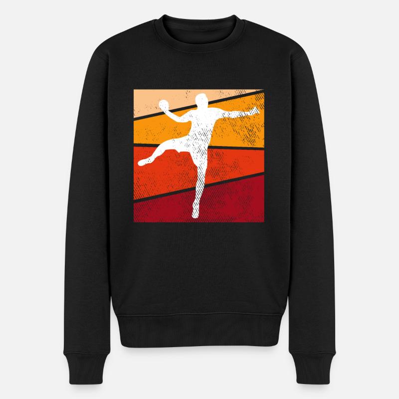 Handball Retro - Männer Premium Bio Pullover - Schwarz