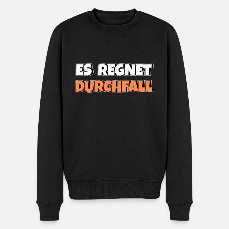 Es regnet Durchfall - Männer Premium Bio Pullover - Schwarz