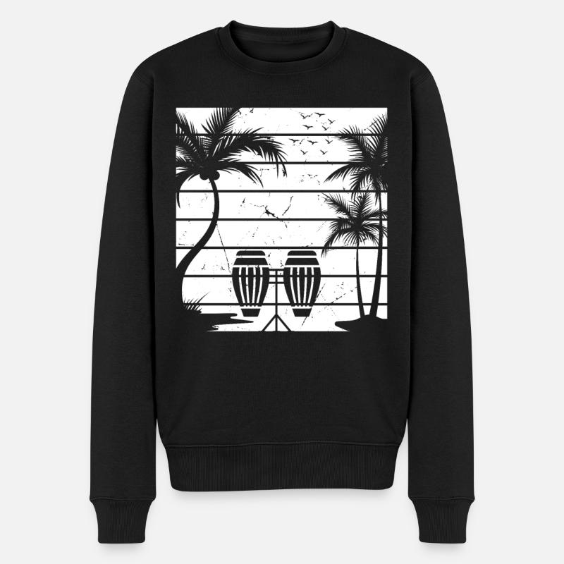 Conga Player Conga Drums - Männer Premium Bio Pullover - Schwarz
