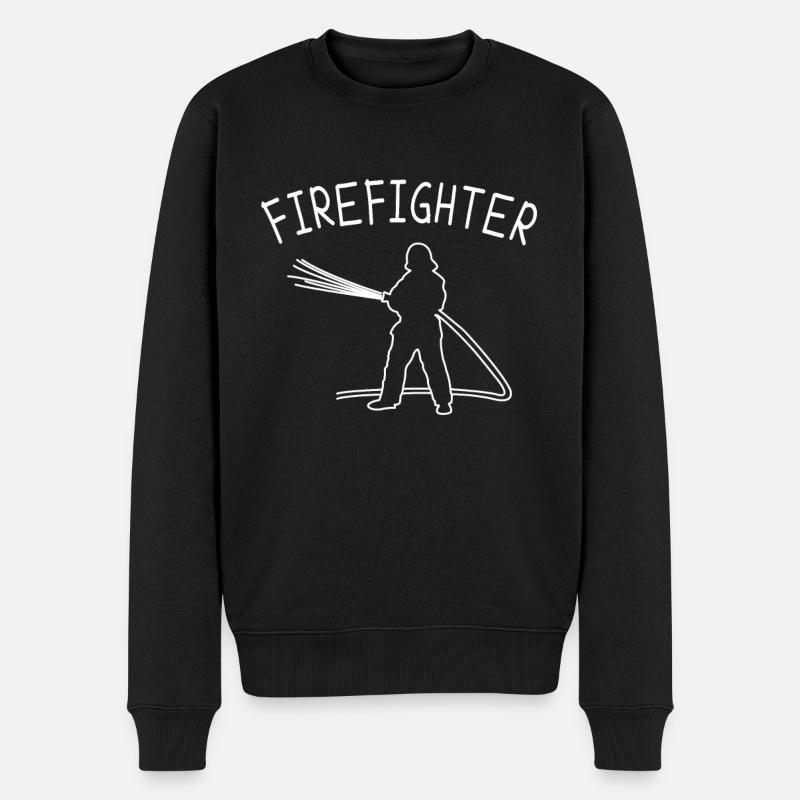 Feuerwehr firefighter - Männer Premium Bio Pullover - Schwarz
