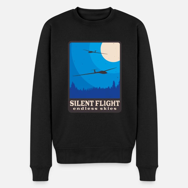 Segelflieger Segelflug Retro Segelflugzeug Pilot - Männer Premium Bio Pullover - Schwarz