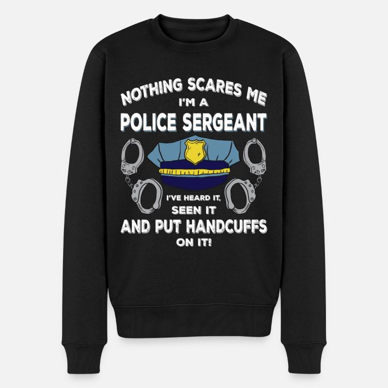 Lustiger Polizist Polizei Spruch Geschenk - Männer Premium Bio Pullover - Schwarz