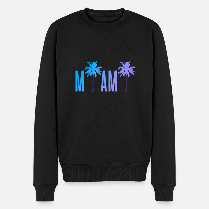 Miami Beach - Männer Premium Bio Pullover - Schwarz