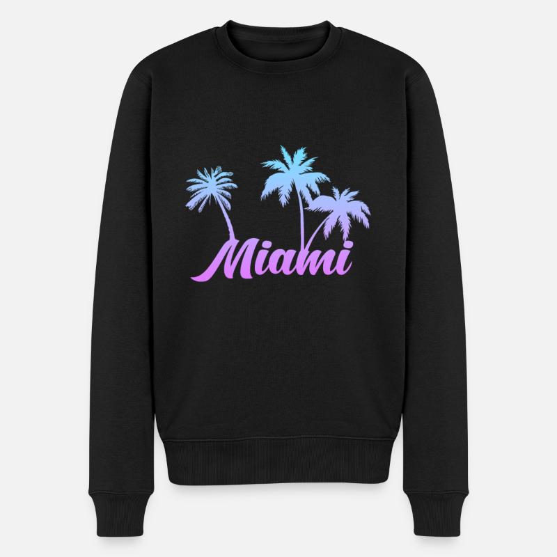 Miami Beach - Männer Premium Bio Pullover - Schwarz
