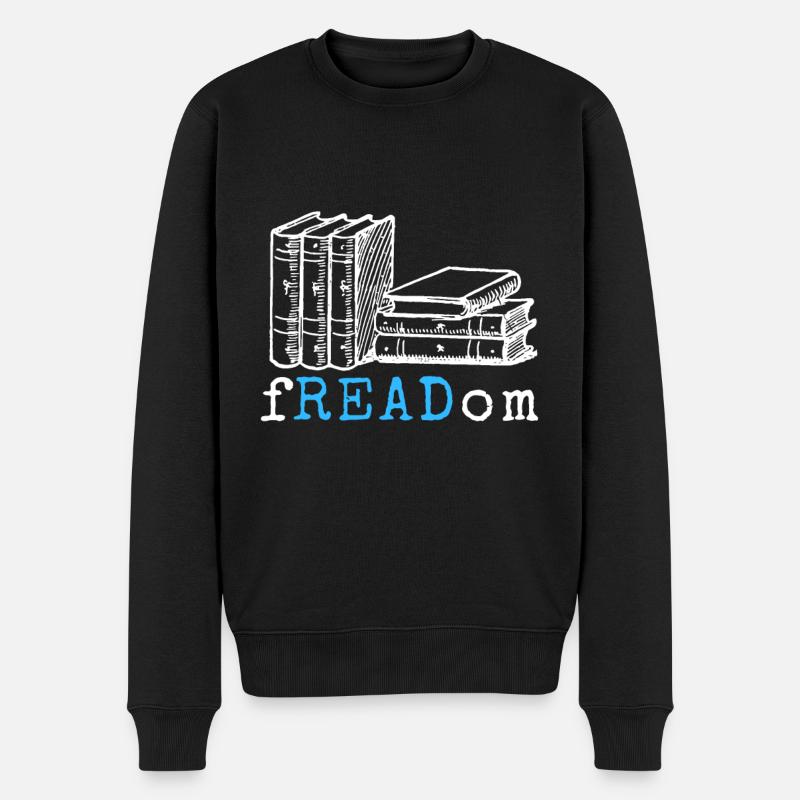 Vintage Retro fREADom Idee I Read Banned Booksavid - Männer Premium Bio Pullover - Schwarz
