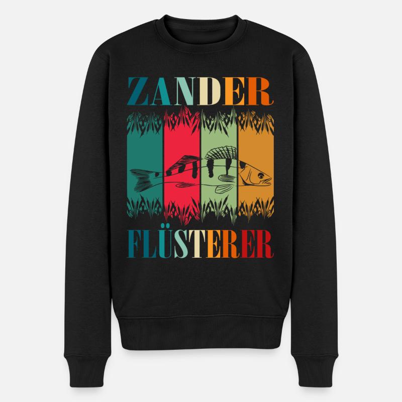 Zander - Zanderangeln - Männer Premium Bio Pullover - Schwarz
