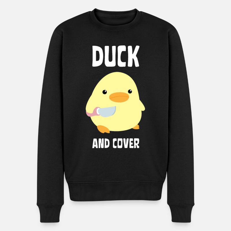 Canard et couverture - Canard au couteau Ente mit Messer - Pull Premium bio Homme - noir