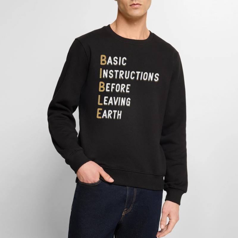 Bible Lesson Basic Instructions Before Men's Premium Organic Jumper