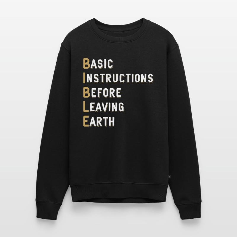 Bible Lesson Basic Instructions Before Men's Premium Organic Jumper