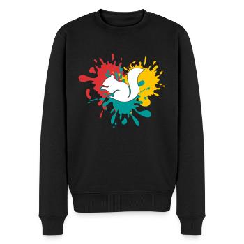 Eichhörnchen - Männer Premium Bio Pullover - Schwarz - Vorne - Nico (187cm)