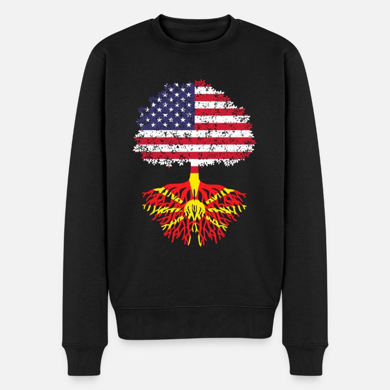 Macédoine drapeau américain, arbre macédoine - Pull Premium bio Homme - noir