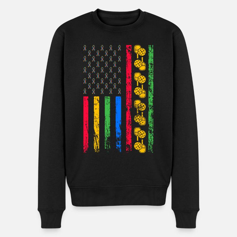Drapeau sportif américain - Pull Premium bio Homme - noir