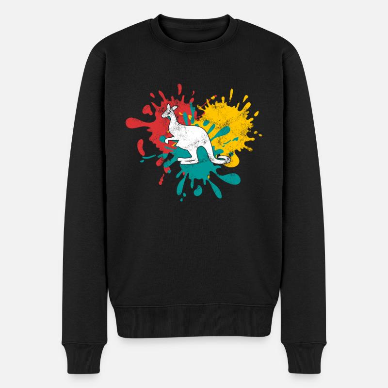 Känguru - Männer Premium Bio Pullover - Schwarz