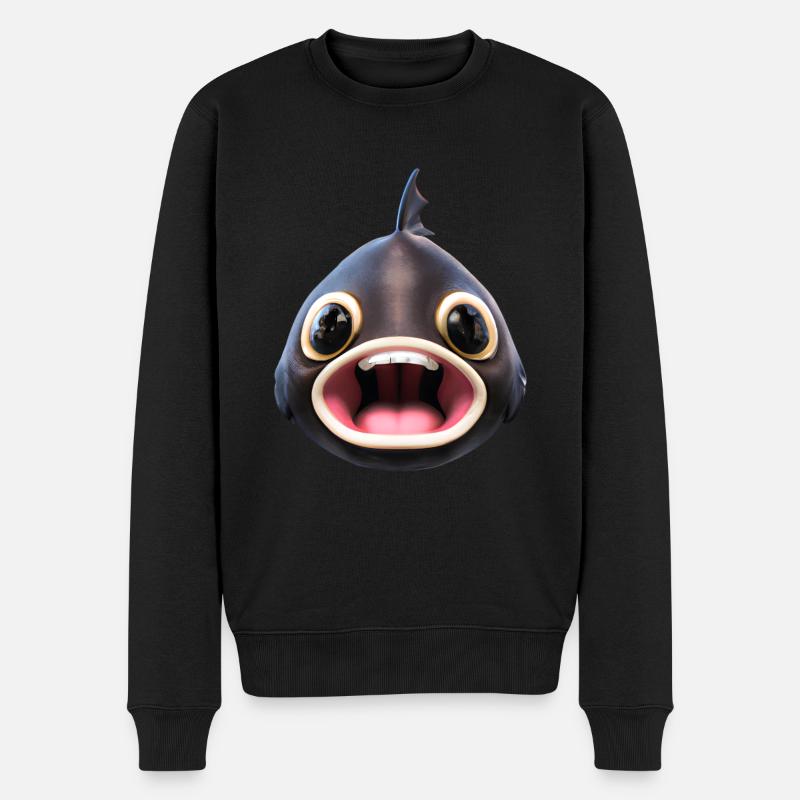 Poisson kawaii rieur - Pull Premium bio Homme - noir