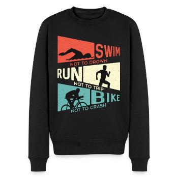 Triathlon Natation Ne Pas Se noyer Course Compétition - Pull Premium bio Homme - noir - Devant - Nico (187cm)