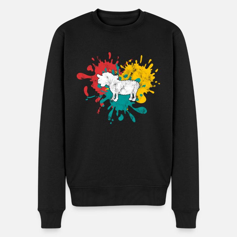 Schaf - Männer Premium Bio Pullover - Schwarz