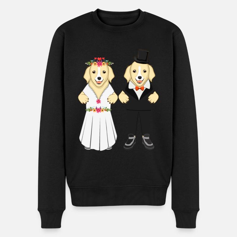 Amoureux des chiens mariés - Pull Premium bio Homme - noir