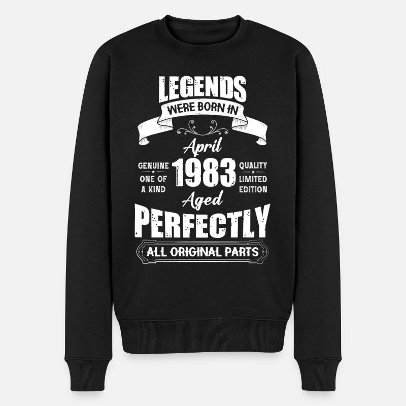 Legends Were Born In April 1983 Birthday - Männer Premium Bio Pullover - Schwarz