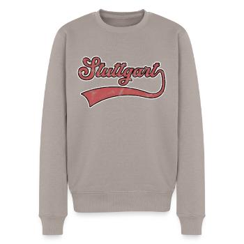 Stuttgart Schriftzug - Männer Premium Bio Pullover - Taupe - Vorne - Nico (187cm)