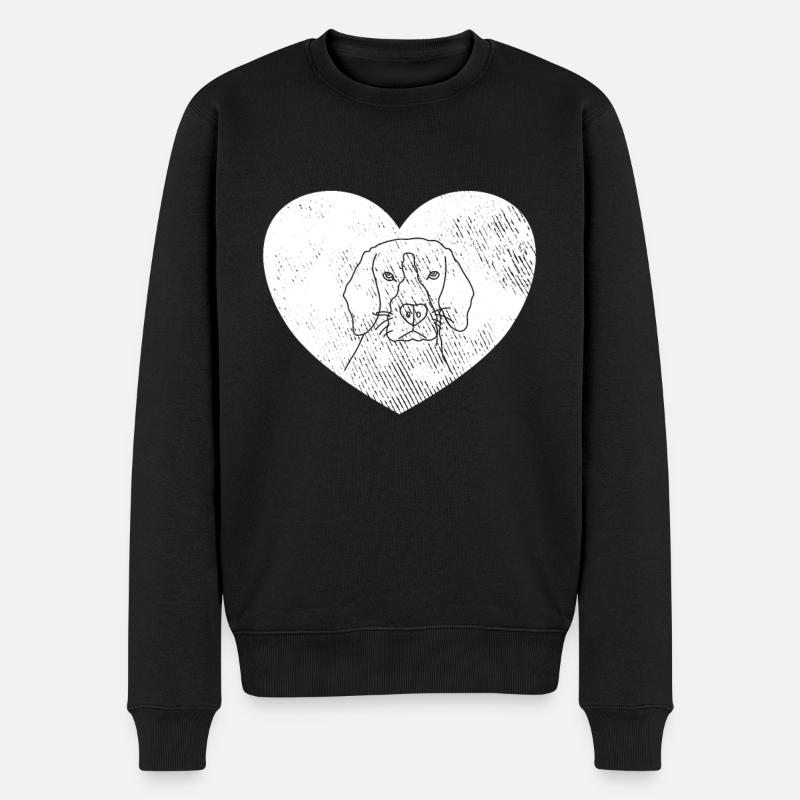 Tête de chien Rétro - Pull Premium bio Homme - noir