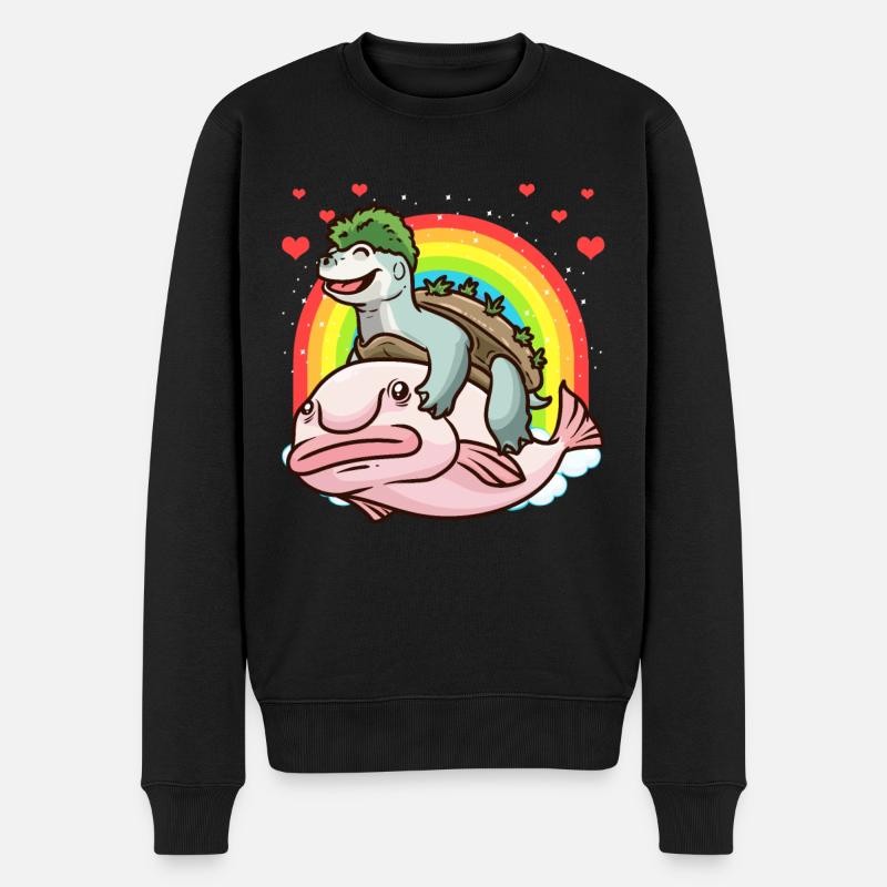 Mary River Schildkröte Und Blobfisch - Männer Premium Bio Pullover - Schwarz