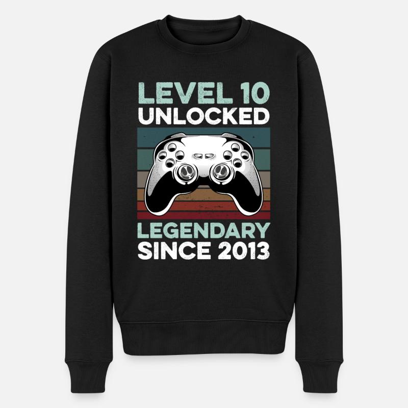 Niveau 10 ans Année d’anniversaire 2013 Gamer Boy - Pull Premium bio Homme - noir