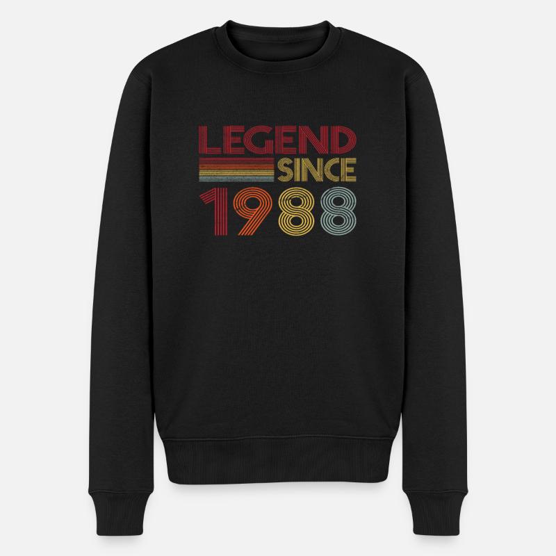 1988 Geburtstag Legend since Retro Vintage - Männer Premium Bio Pullover - Schwarz