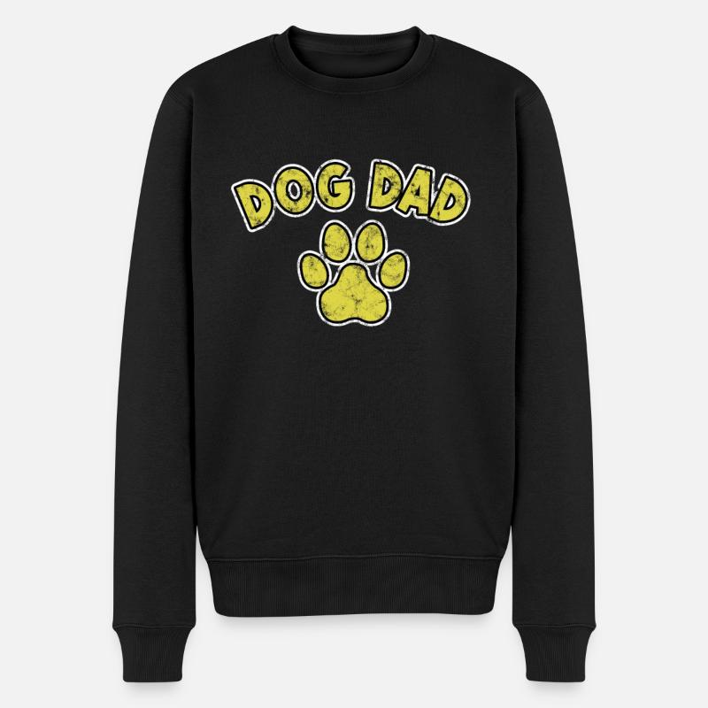 dog dad Hunde Papa - Männer Premium Bio Pullover - Schwarz