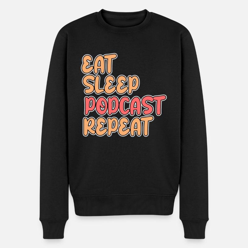 Food Sleep Podcast - Pull Premium bio Homme - noir