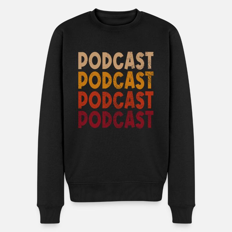 Podcast Rétro - Pull Premium bio Homme - noir