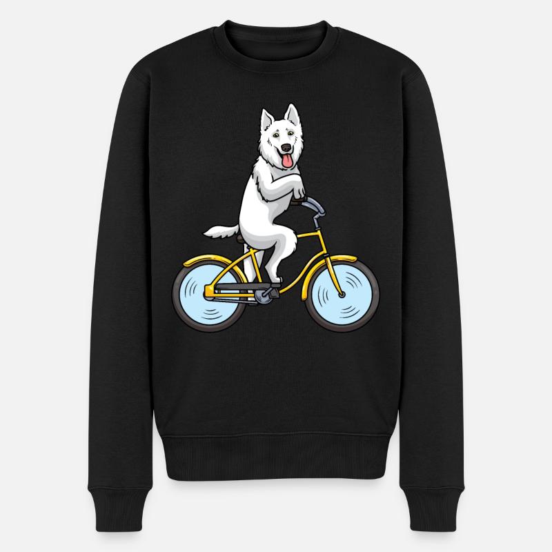 Berger Blanc Suisse Chien Berger Suisse avec - Pull Premium bio Homme - noir
