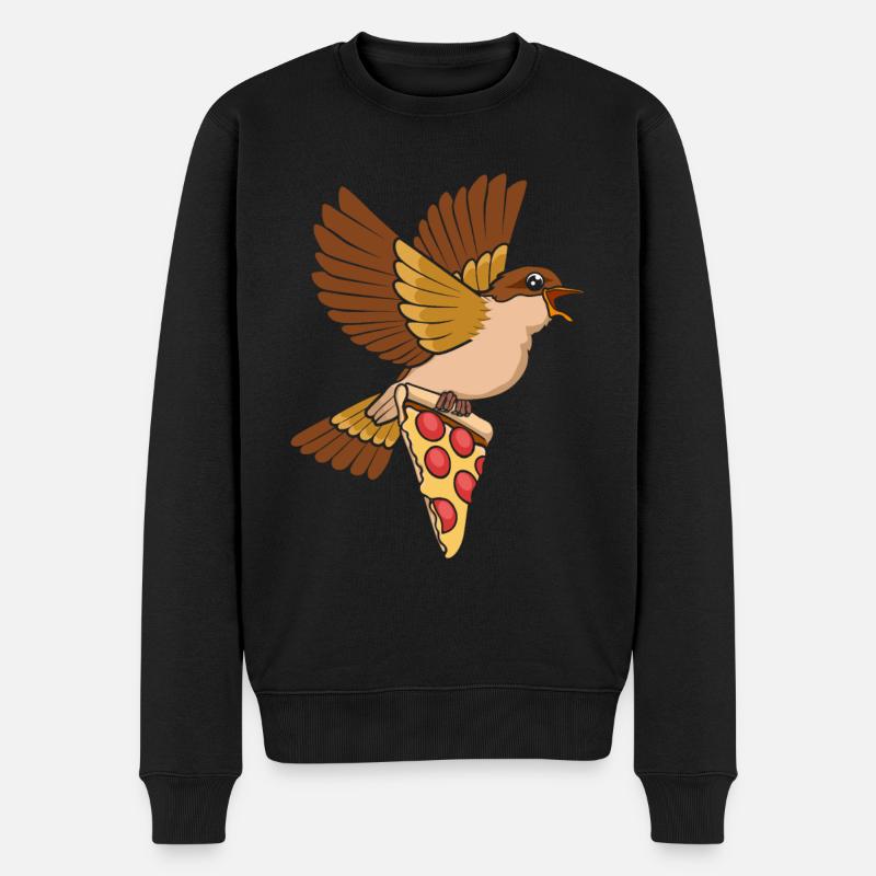 Pizza Eater Observation des oiseaux - Pull Premium bio Homme - noir