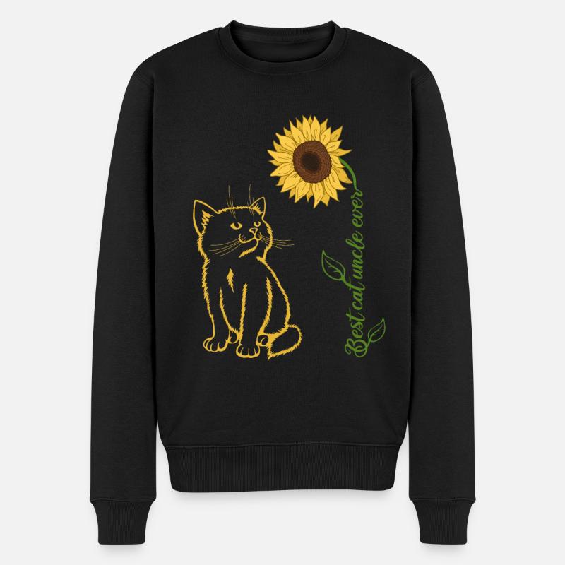 Best Cat Uncle Ever - Männer Premium Bio Pullover - Schwarz