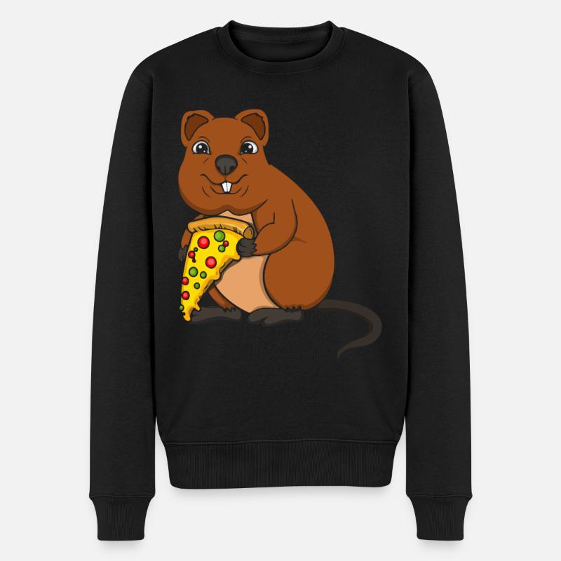 Pizzaflüsterer Quokka-Liebhaber Wildtier Tier - Männer Premium Bio Pullover - Schwarz