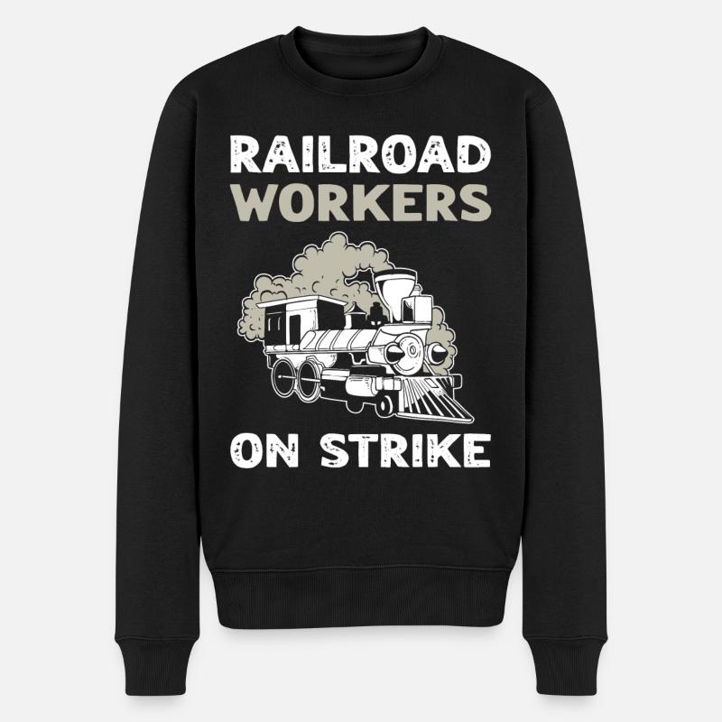 Eisenbahn Eisenbahnfan Zug Zugliebhaber Bahn - Männer Premium Bio Pullover - Schwarz