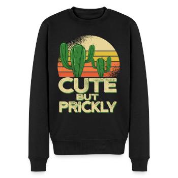 Kaktus Spruch - Männer Premium Bio Pullover - Schwarz - Vorne - Nico (187cm)