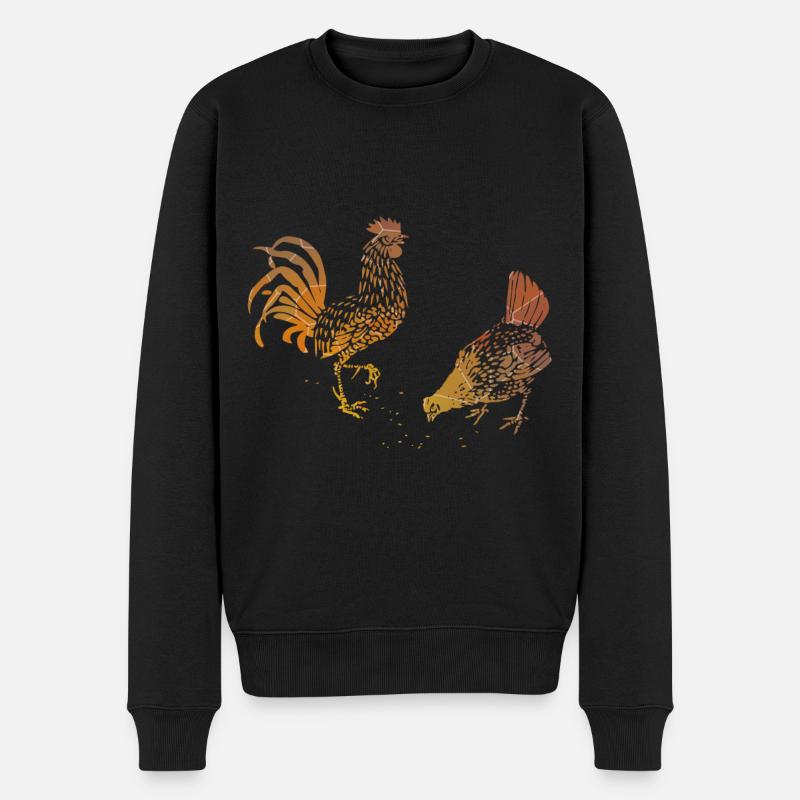 Huhn Liebe Geschenk - Männer Premium Bio Pullover - Schwarz
