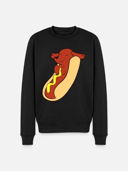 Hotdog Lover Hotdog mäyräkoira Hot Dogvalentinesval - Premium luomulaatuinen miesten collegepusero - musta