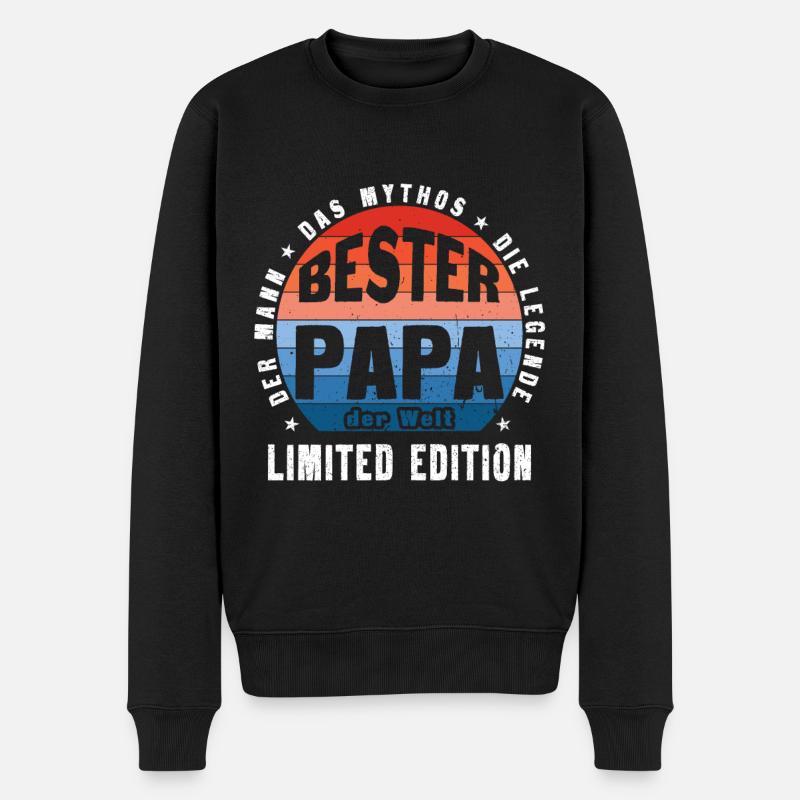 Bester Papa der Welt. Mann, Mythos, Legende. - Männer Premium Bio Pullover - Schwarz