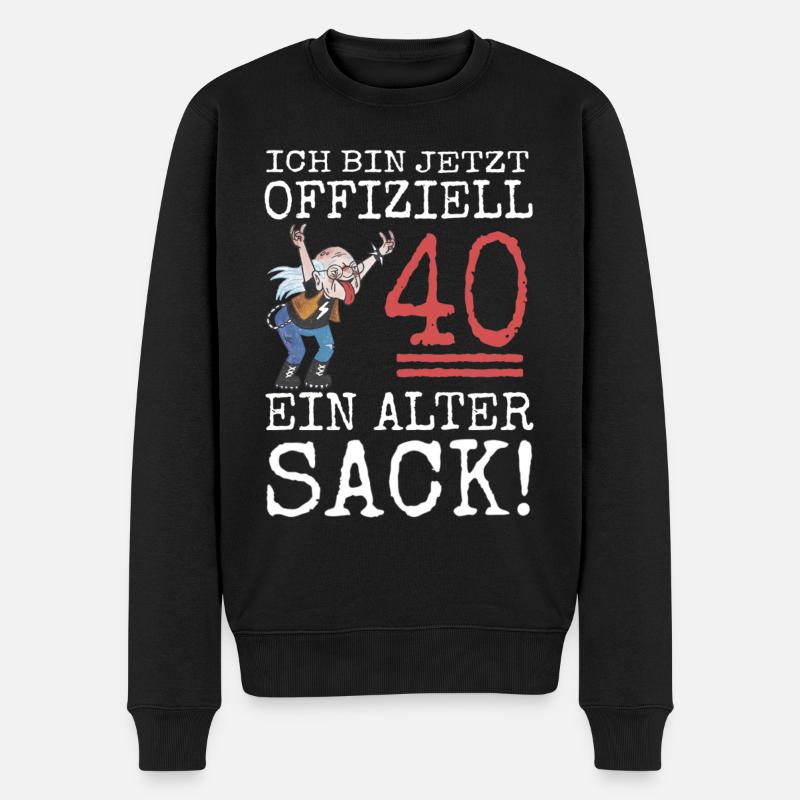 40. Geburtstag Mann 40 Jahre Alter Sack Geschenk - Männer Premium Bio Pullover - Schwarz