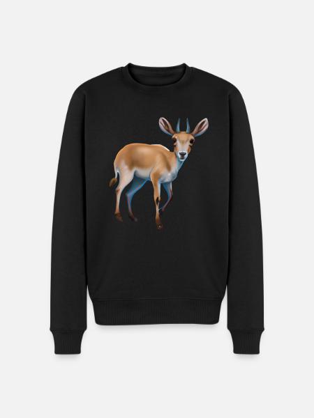Saiga-Antilope - Männer Premium Bio Pullover - Schwarz