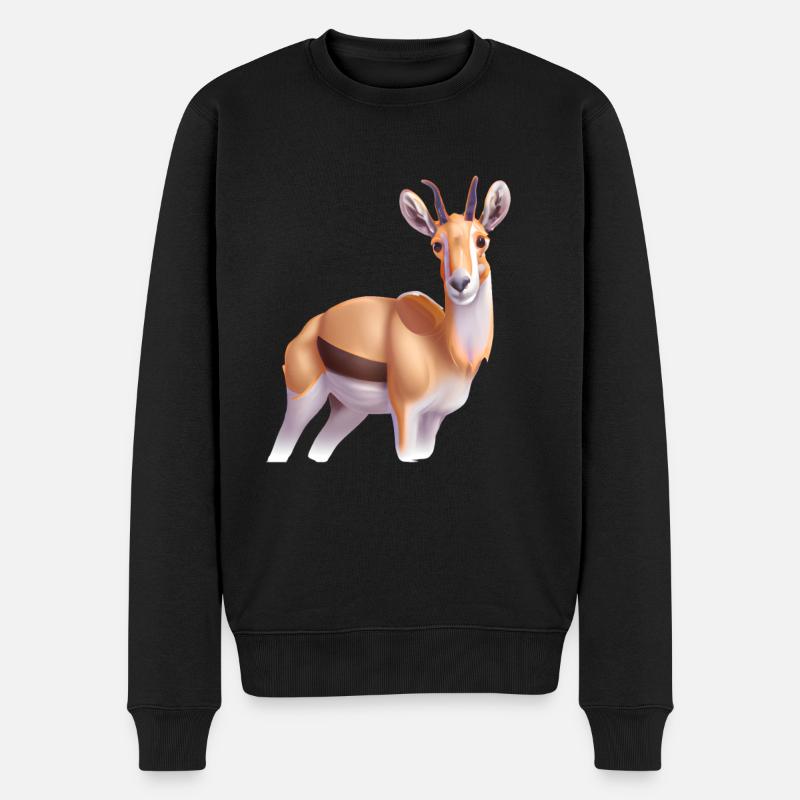 Saiga-Antilope - Männer Premium Bio Pullover - Schwarz