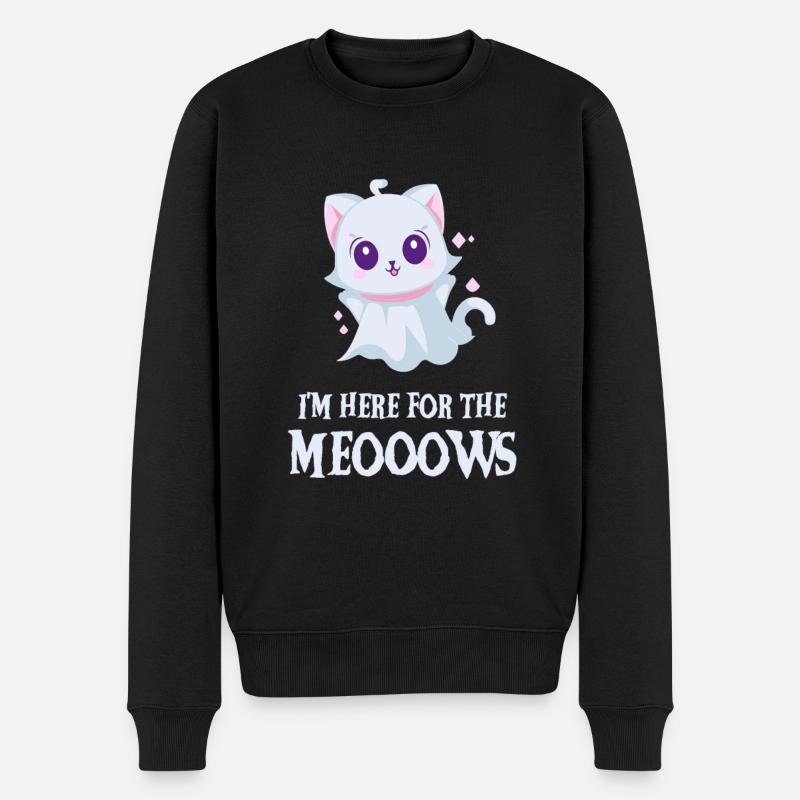 Chaton fantôme mignon drôle d’Halloween - Pull Premium bio Homme - noir