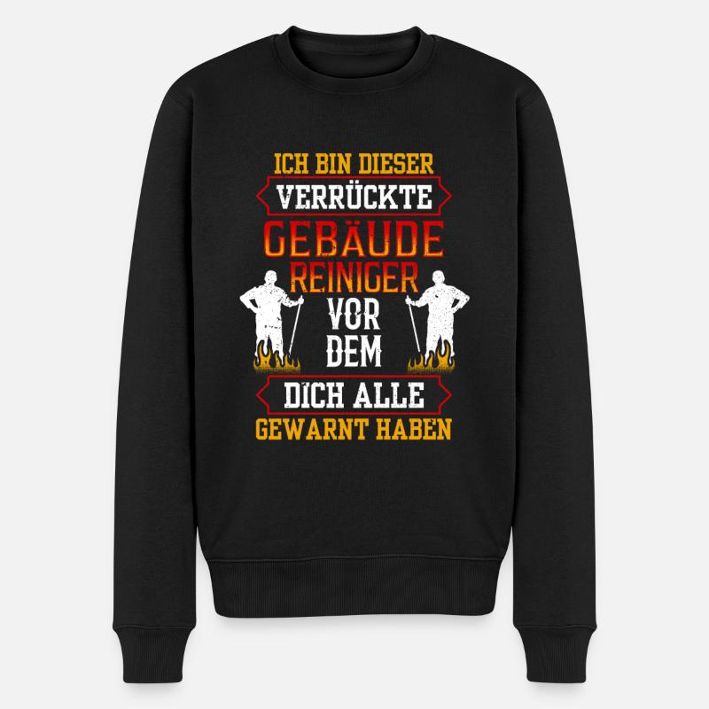 Dieser verrückte Gebäudereiniger Fensterputzer - Männer Premium Bio Pullover - Schwarz