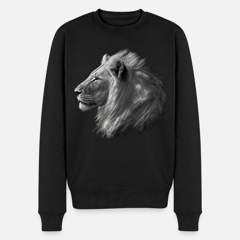 Löwe Geschenk Tiere Tiermotiv Zoo - Männer Premium Bio Pullover - Schwarz