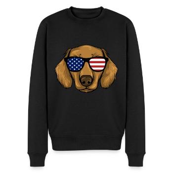 Dachshund Gift Dixie Viennese Doxie Dachshund - Men's Premium Organic Jumper - black - Front - Nico (187cm)