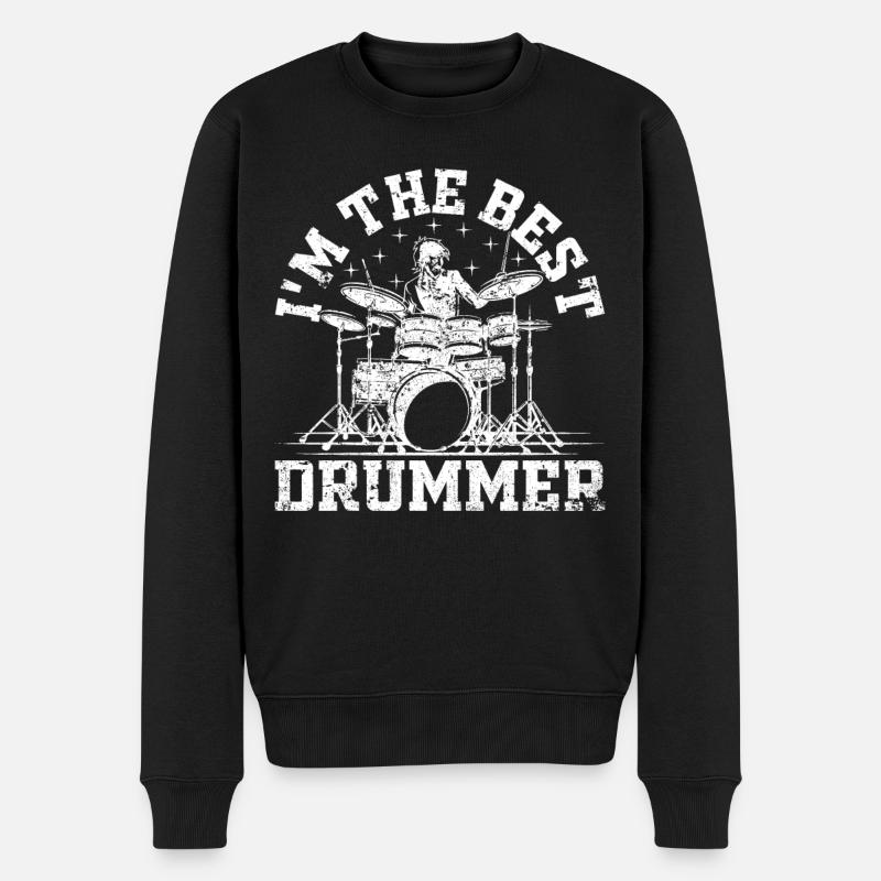 I'm The Best Drummer - Männer Premium Bio Pullover - Schwarz