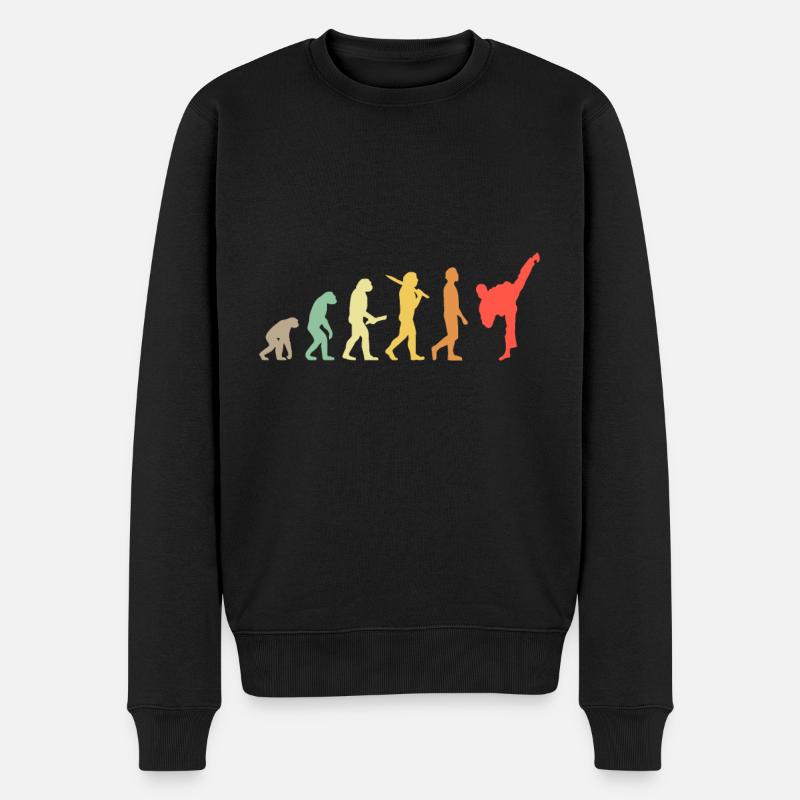 Rétro Karaté Evolution Cadeau pour Karateka - Pull Premium bio Homme - noir