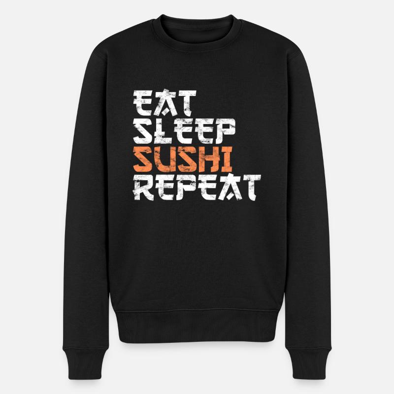 Manger des sushis endormis - Pull Premium bio Homme - noir
